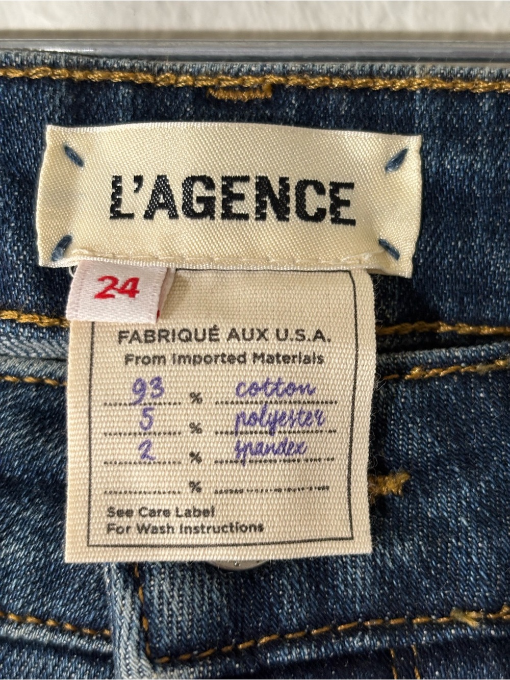 L’Agence Piper High Rise Skinny Jeans Classic Vintage Wash Dark Blue Size 24 - Picture 10 of 11